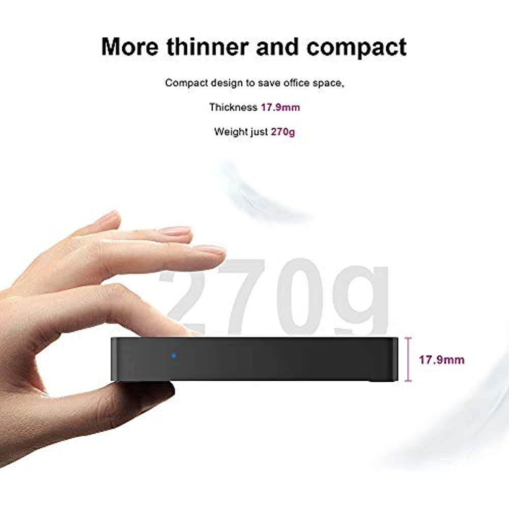 Beelink T34-M Mini PC Windows 10 Pro Quad Core Intel N3450(up to 2.2GHz) Mini Desktop Computer 4K HDMI&VGA DDR4 4GB RAM 64GB, 2.4G/5G WiFi, Gigabit Ethernet, USB 3.0, BT4.0 Support Auto Power On