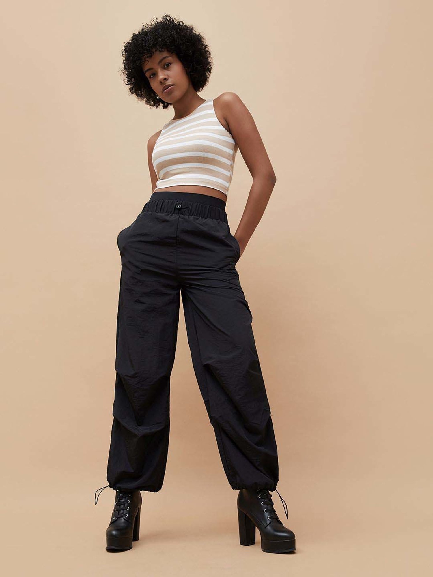 KAPPA Black Mid Rise Sports Track Pants