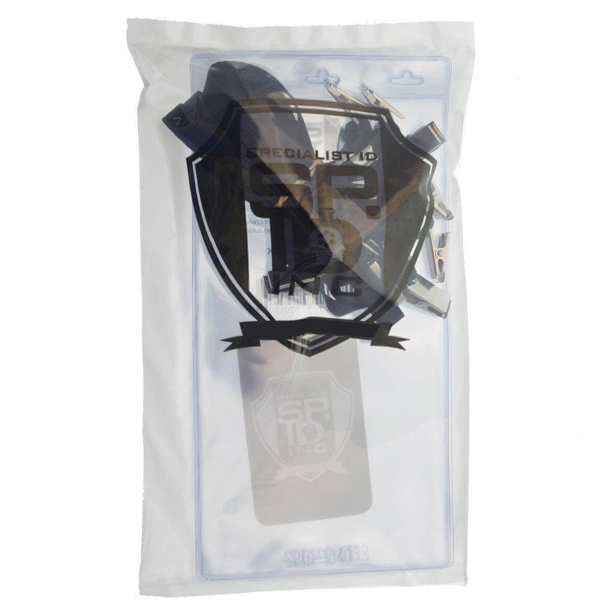 5 Pack - Extra Large 4 x 8 Inch Ticket & Event Credential Badge Holders with Double Sided Lanyards with Two Bulldog Clips, by Specialist ID (Black)