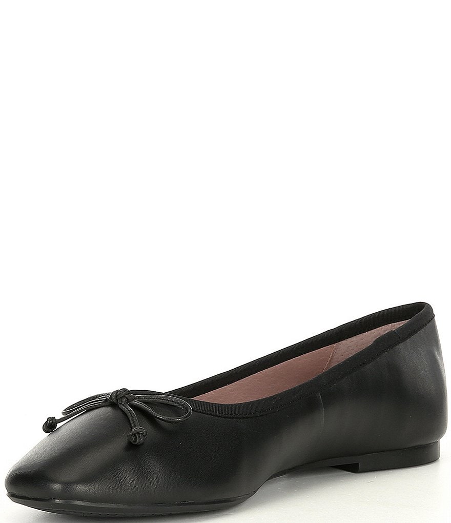 Deltan Quinn Leather Square Toe Ballet Flats