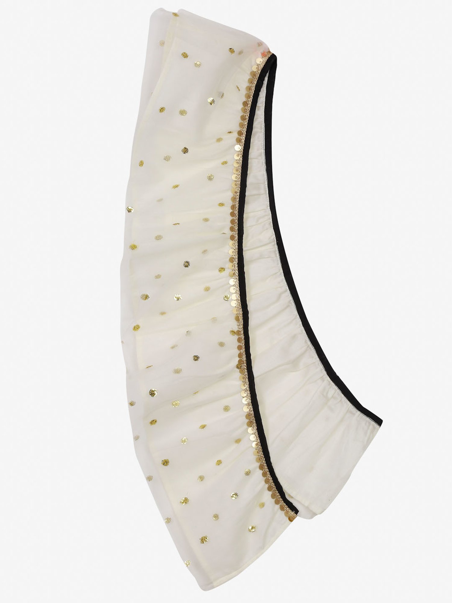 Saka Designs Kids Black & Cream Embellished Kurta with Sharara & Dupatta