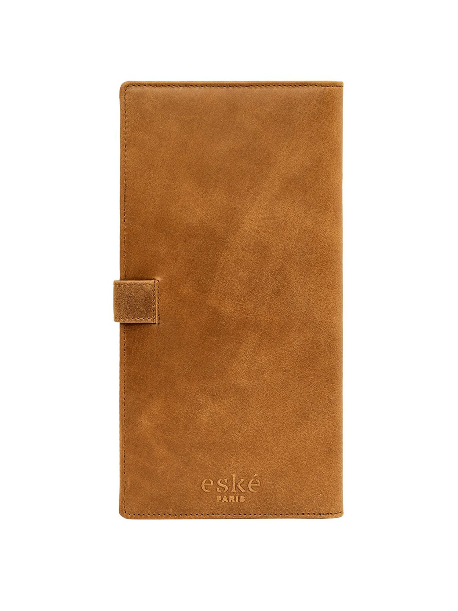 Eske Clover Brown Solid Small Passport Holder