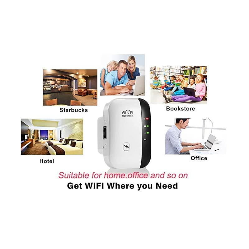 Range Extenderwith WPS Internet Signal Booster | Extender 300 Mbps RepeaterAccess Point | Easy SetUp | 24G Network with Integrated Antennas LAN Port Compact Designed Internet Booste