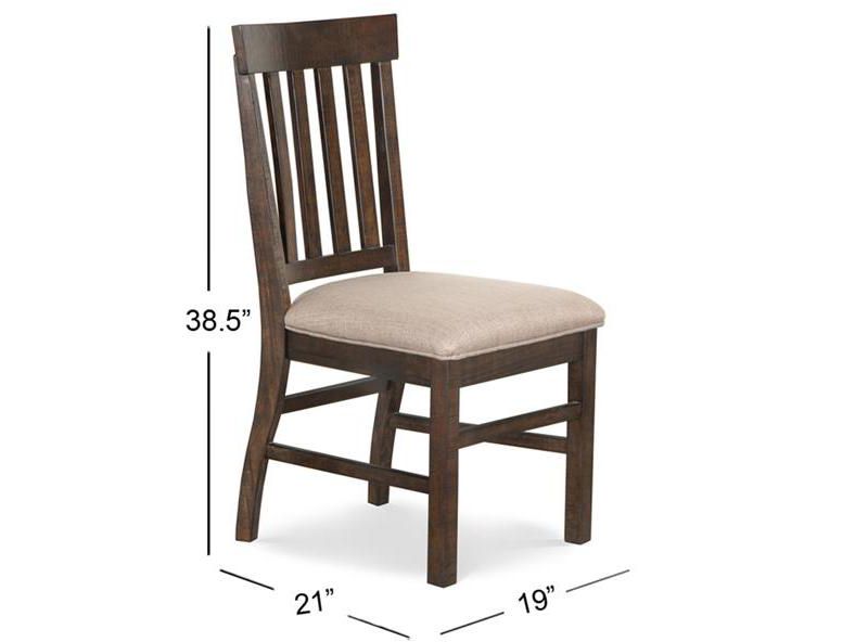 St. Claire Traditional Dining Side Chair with Upholstered Seat in Rustic Pine - Set of 2 - Magnussen Home Furnishings