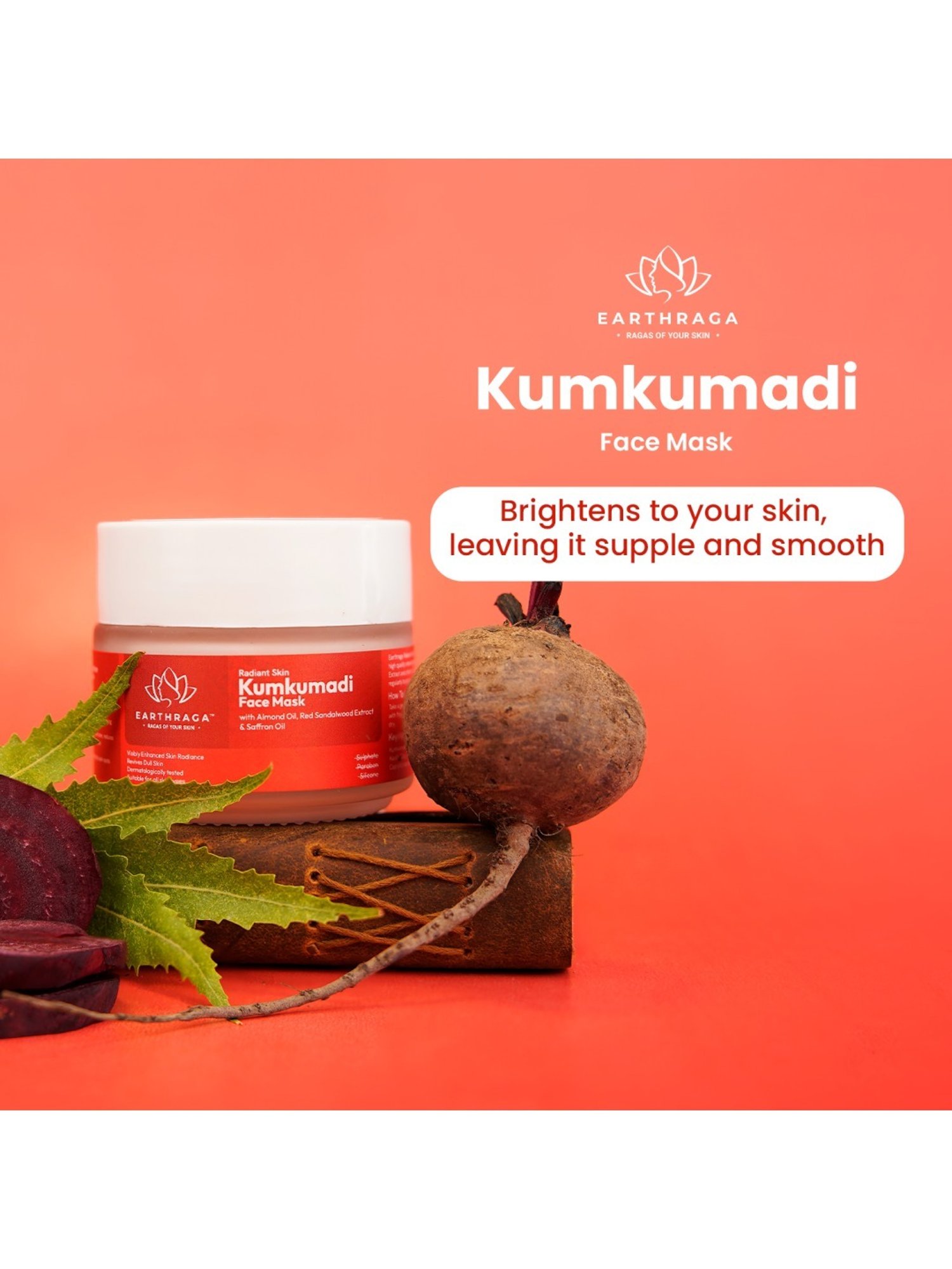 Earthraga Radiant Skin Kumkumadi Face Mask - 100 gm