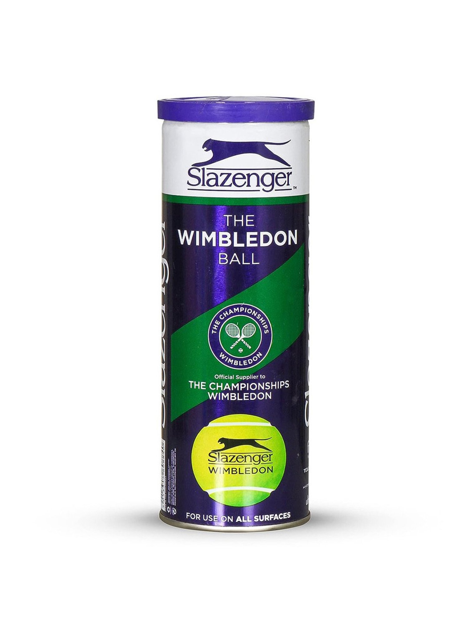 Dunlop 4 Cans Slazenger Wimbledon Tennis Ball (Lime) Size - 6.86 cm