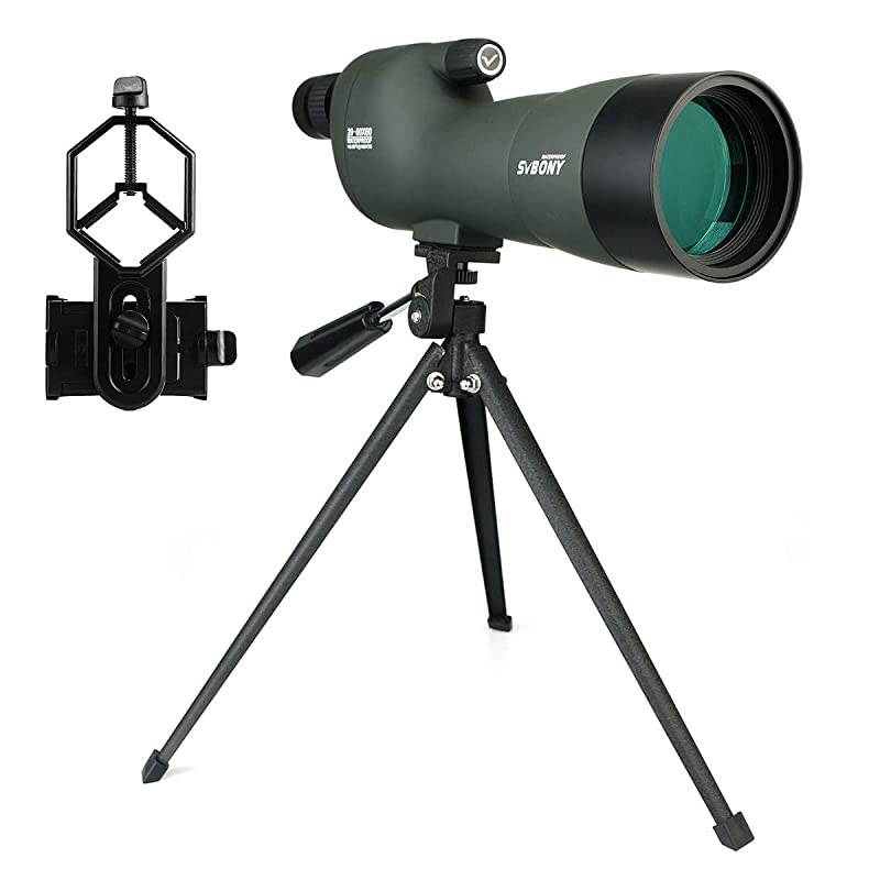 SV28 2060x60 Spotting Scopes Straight Scope Telescope for Bird Watching Target Shooting Hunting Waterproof Spotting Scopes 4section Tripod Tabletop Tripod Cell Phone Adapter
