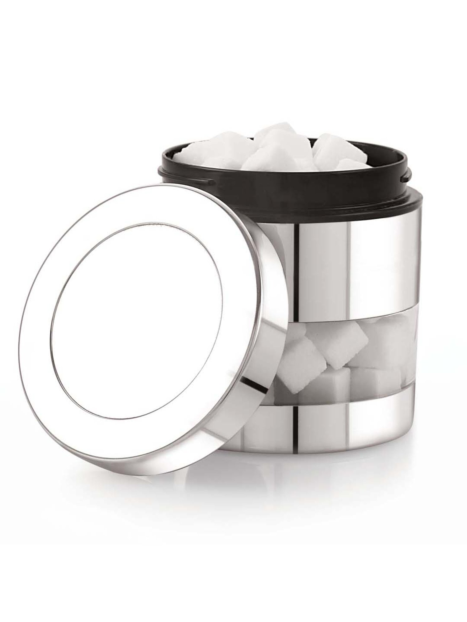 HAZEL Silver Stainless Steel Kitchen Storage Jar (600 ml) - Set of 1