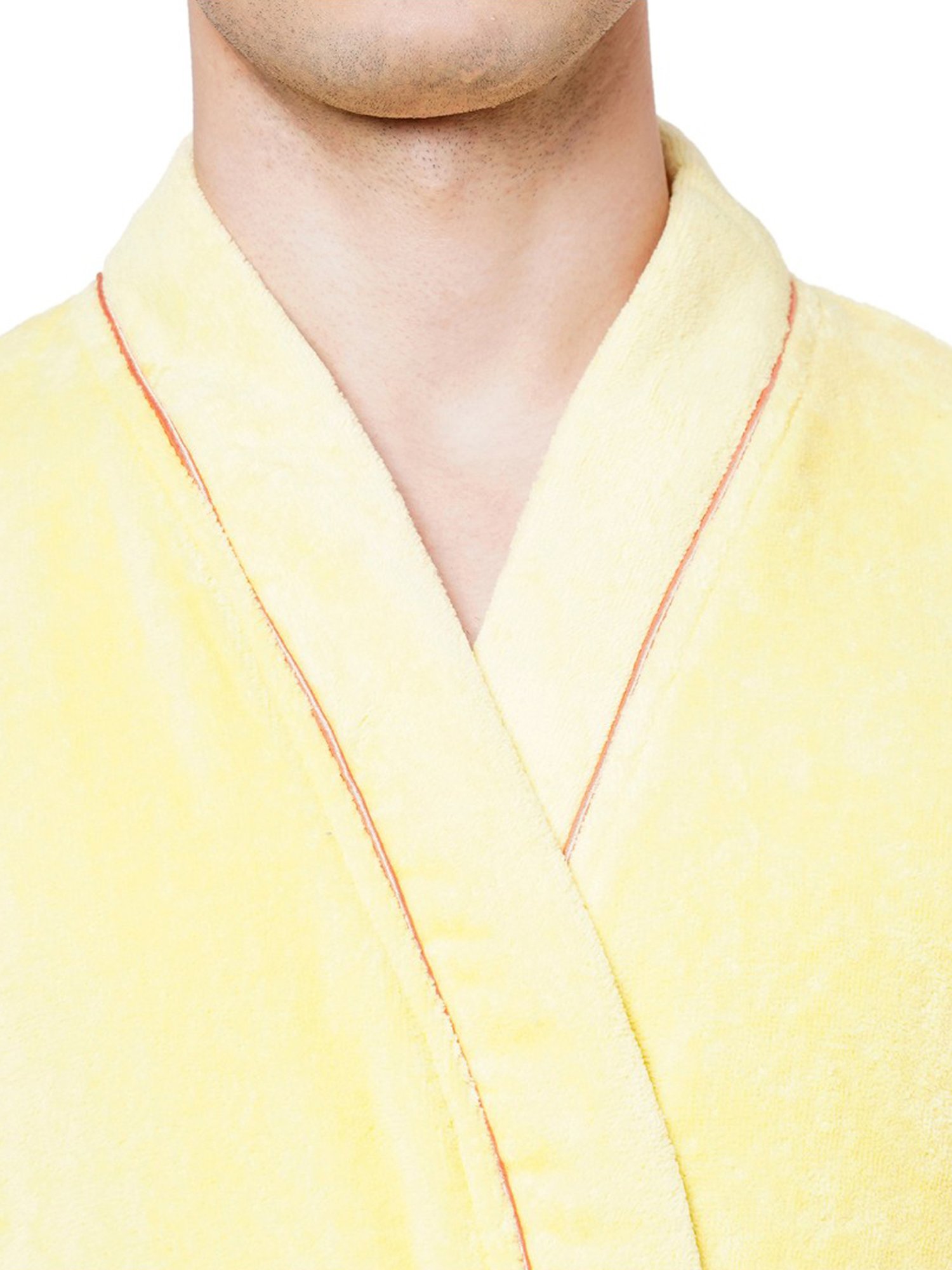 Spaces Exotica Yellow 380 GSM Cotton Bath Robe (M)