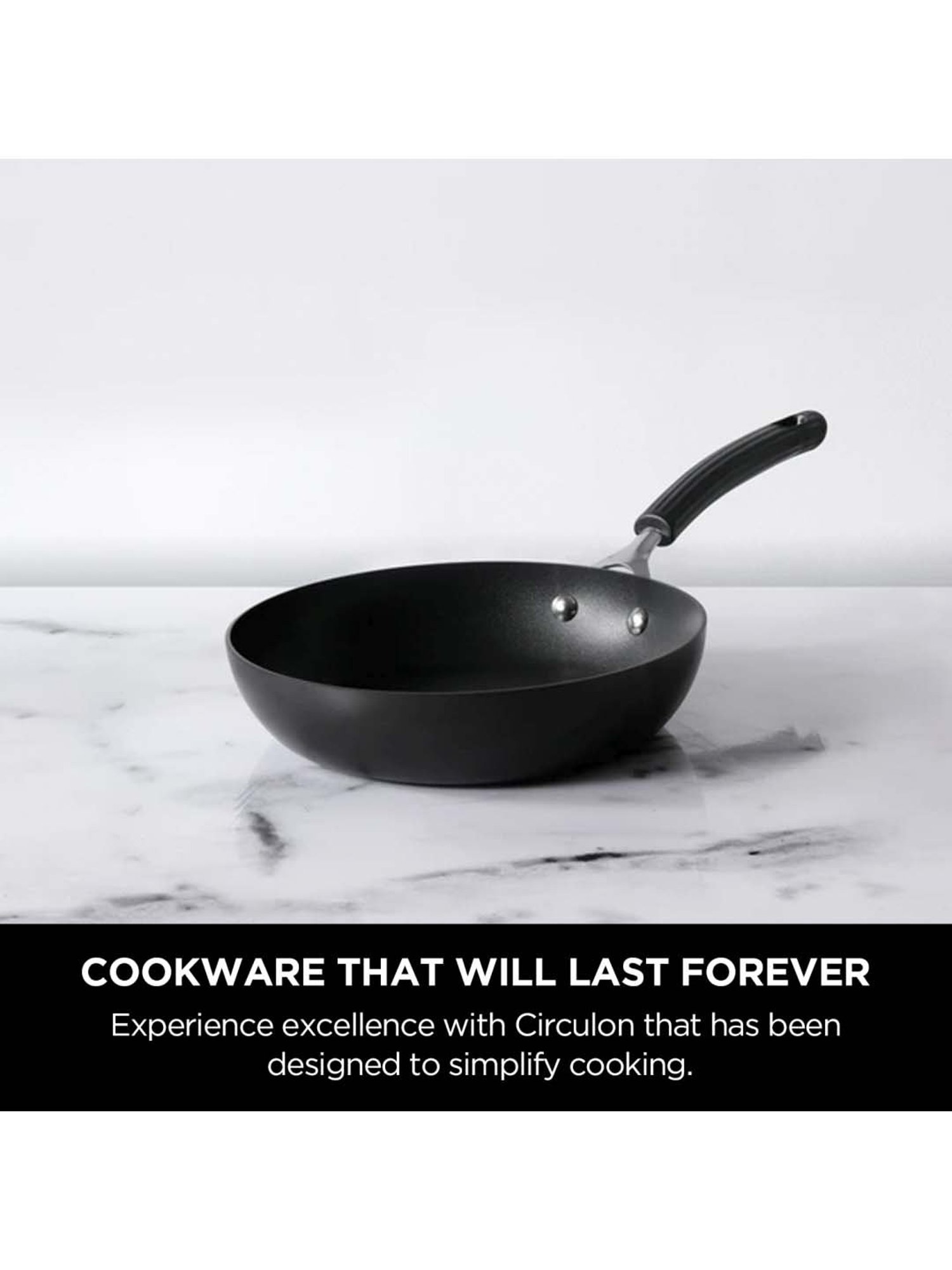 Circulon Origins 26cm Non-Stick + Hard Anodized Frypan/Skillet, Black