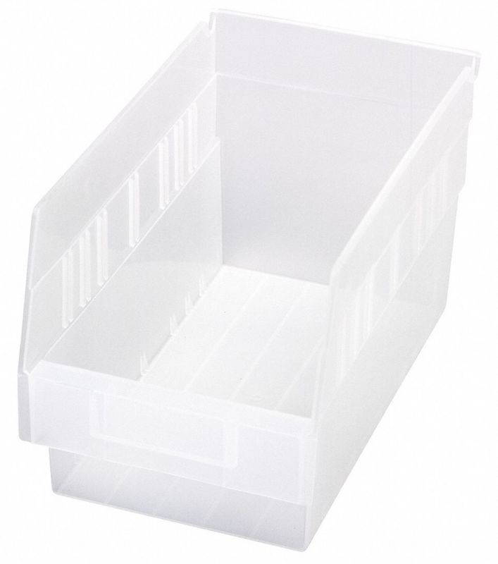 QUANTUM STORAGE SYSTEMS QSB202CL Clear Shelf Bin, 11-5/8"L x 6-5/8"W x 6"H