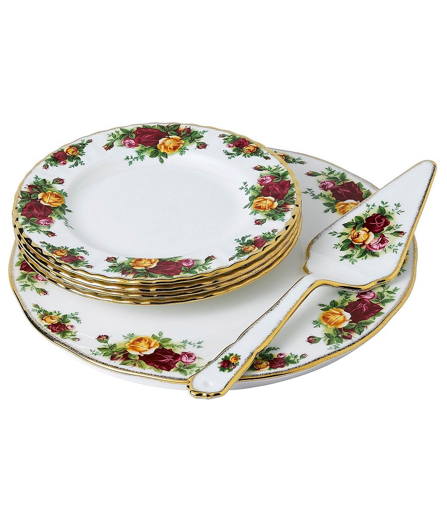 Royal Albert Old Country Roses 6-Piece Cake Server Set