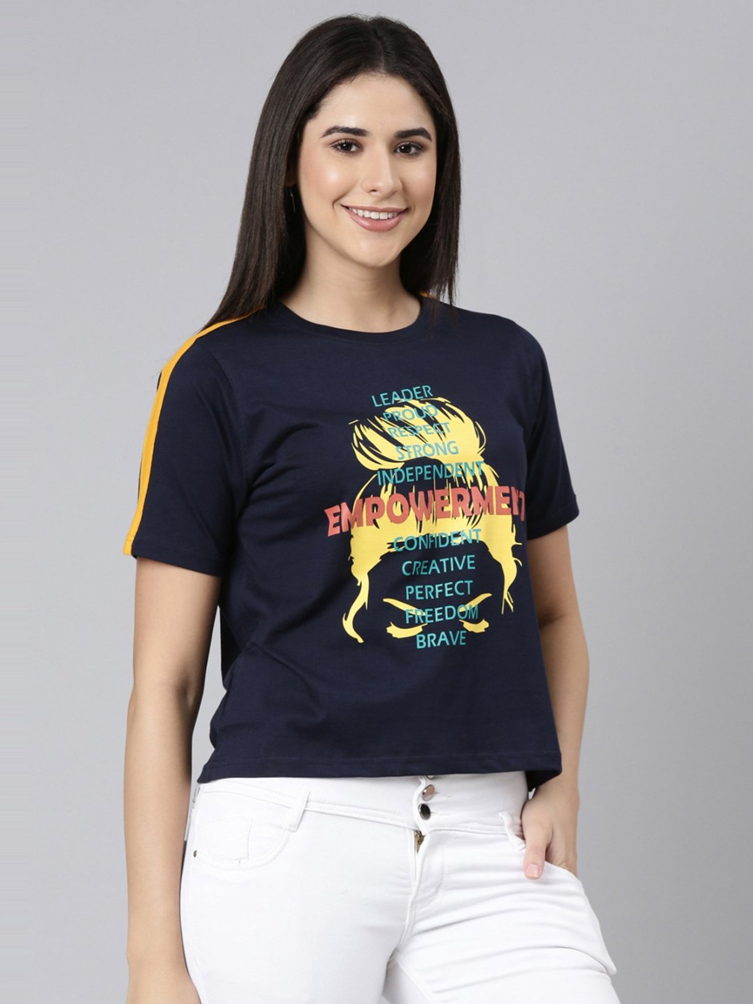 Kryptic Blue Cotton Printed T-Shirt