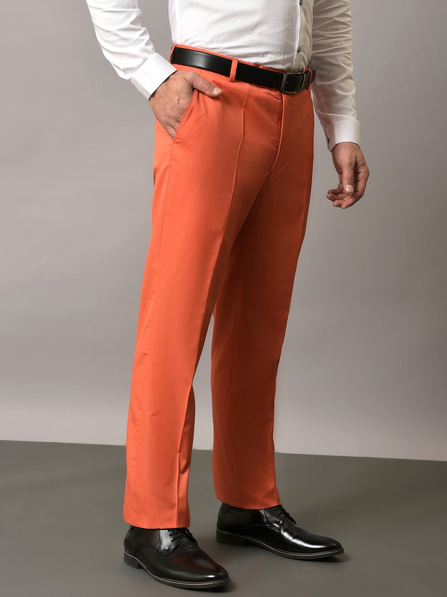 Hangup Peach Regular Fit Flat Front Trousers