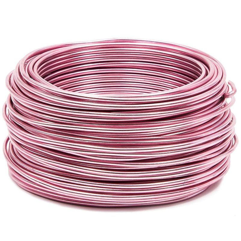 Bright Creations 101 Feet 12 Gauge Aluminum Wire for DIY Art & Crafts Jewelry Making, Light Pink
