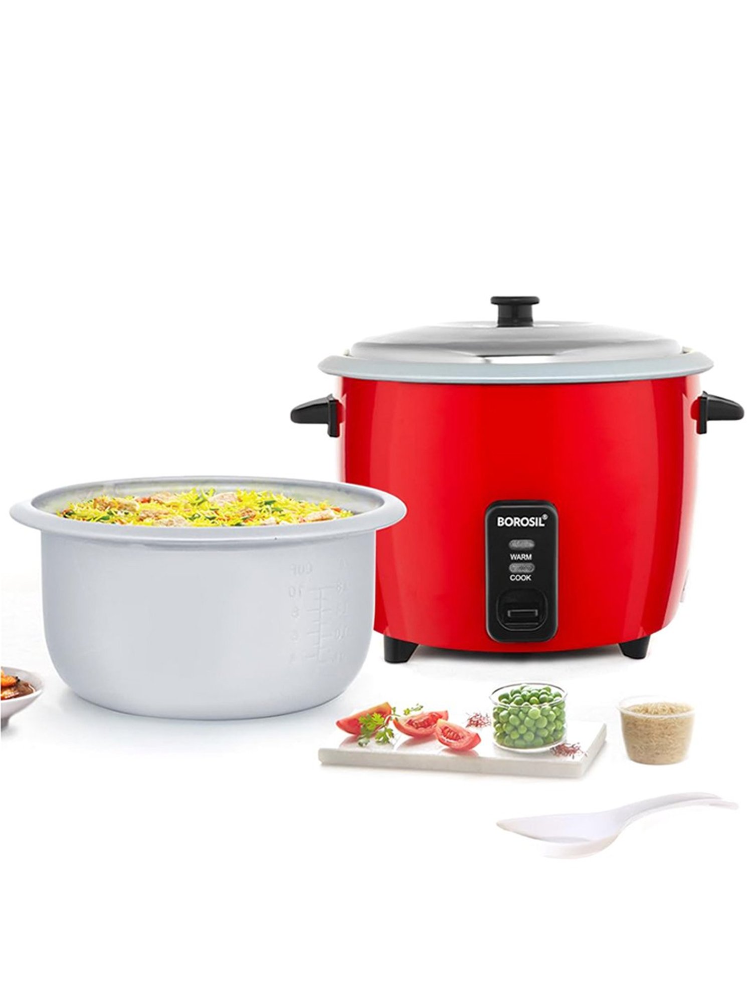 Pigeon Rice Cooker 700W, 1.8L with Single pot & Measuring Cup (Red)