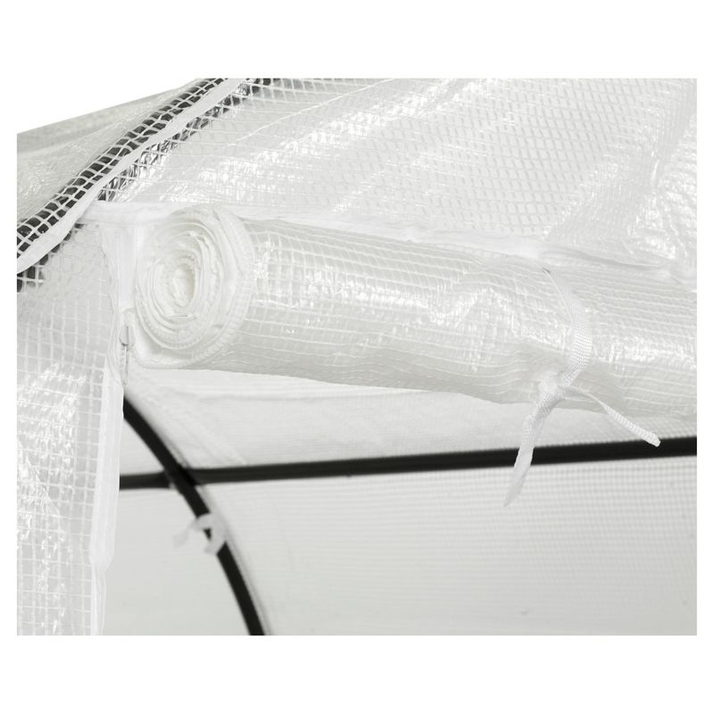 Two Door Walk - In Tunnel Greenhouse With Ventilation Windows And Steel Frame &ndash; 15' X 6' X 6' - White - Ogrow