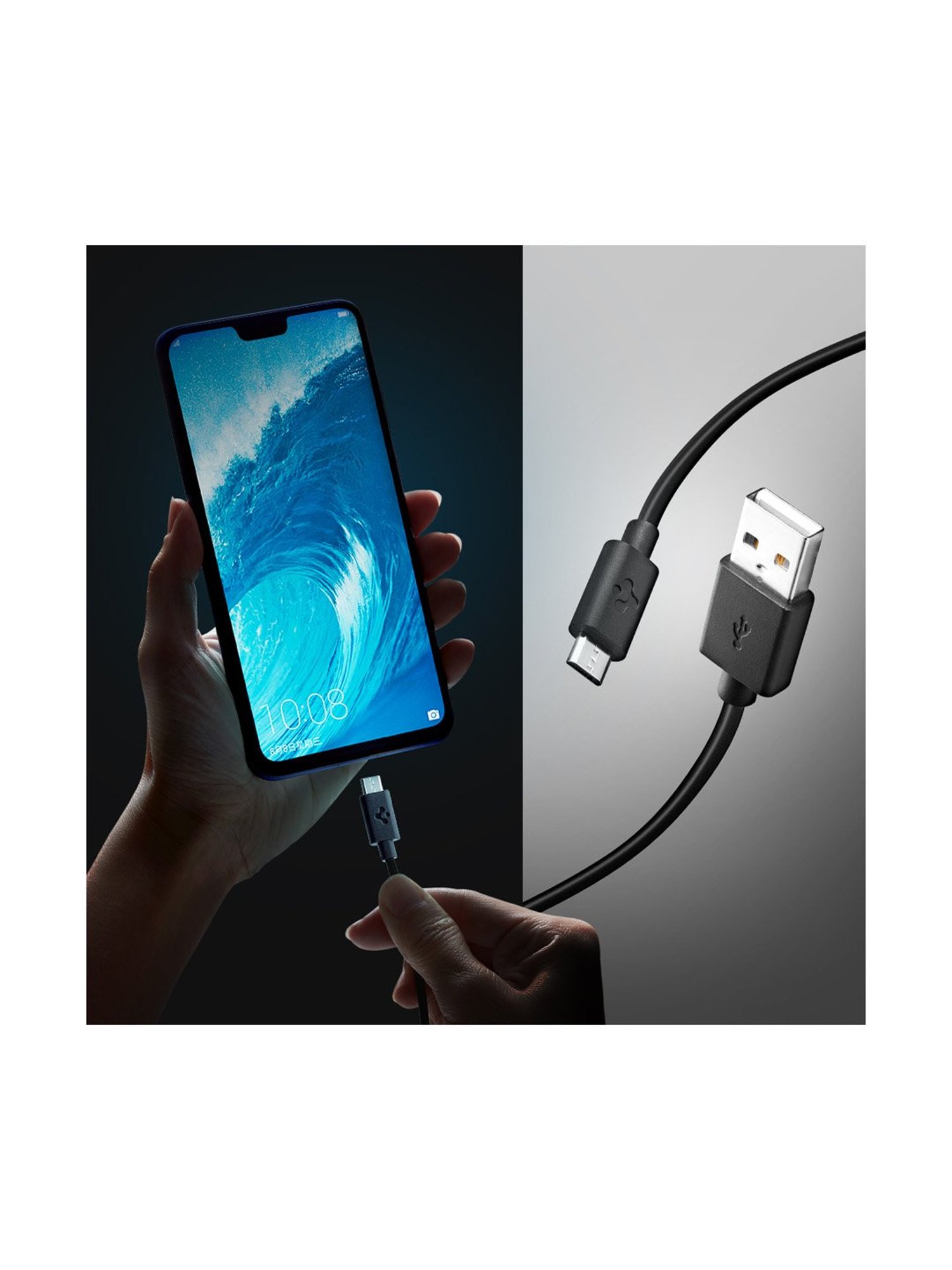 Spigen C11BMP Micro USB-A Fast Charging Cable (1m) - Black