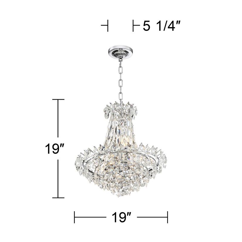 Vienna Full Spectrum Chrome Pendant Chandelier 19" Wide Crystal Waterfall 7-Light Fixture Dining Room House Foyer Kitchen Entryway