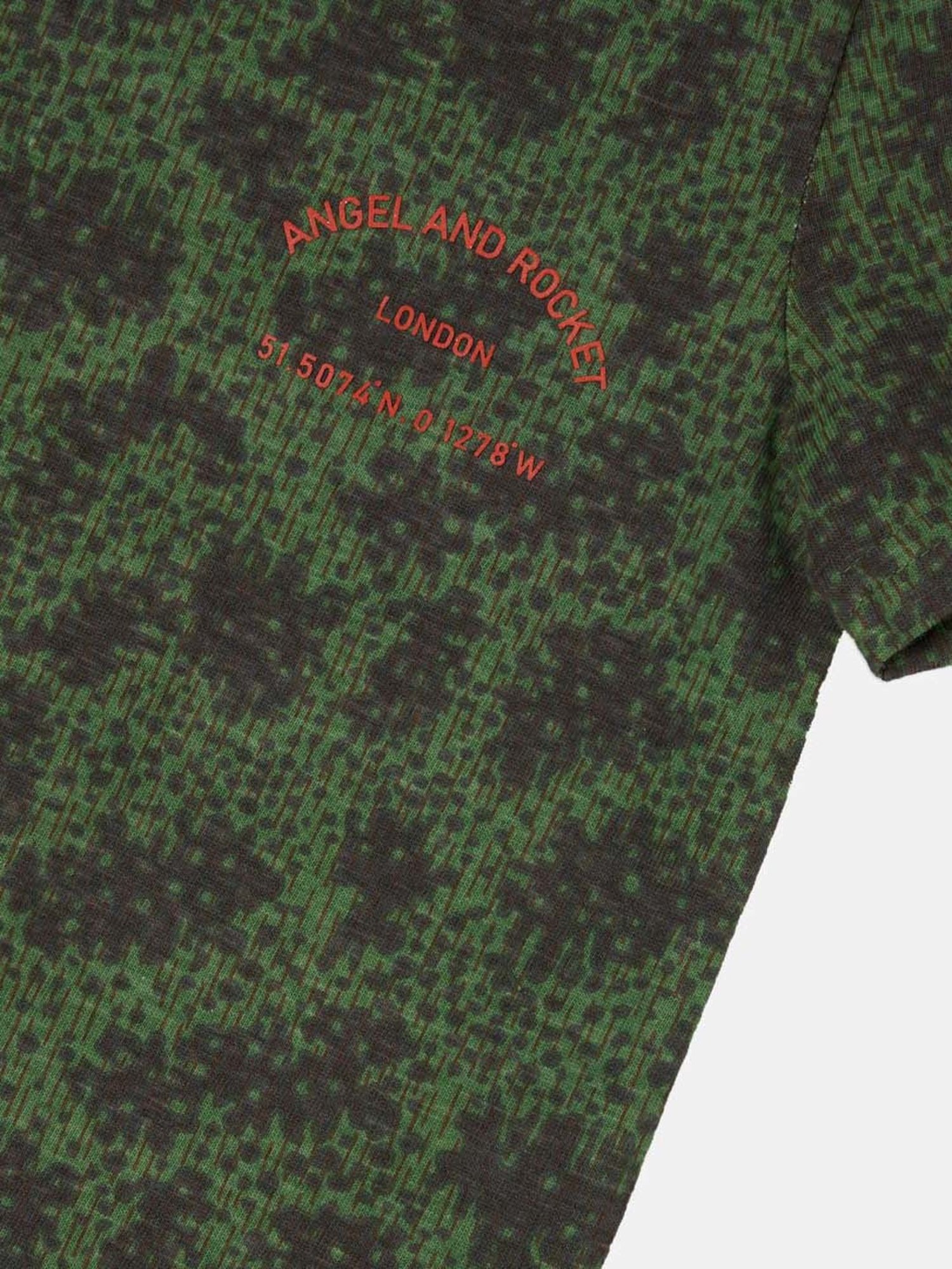 Angel & Rocket Boys Green Cotton Printed T-Shirt