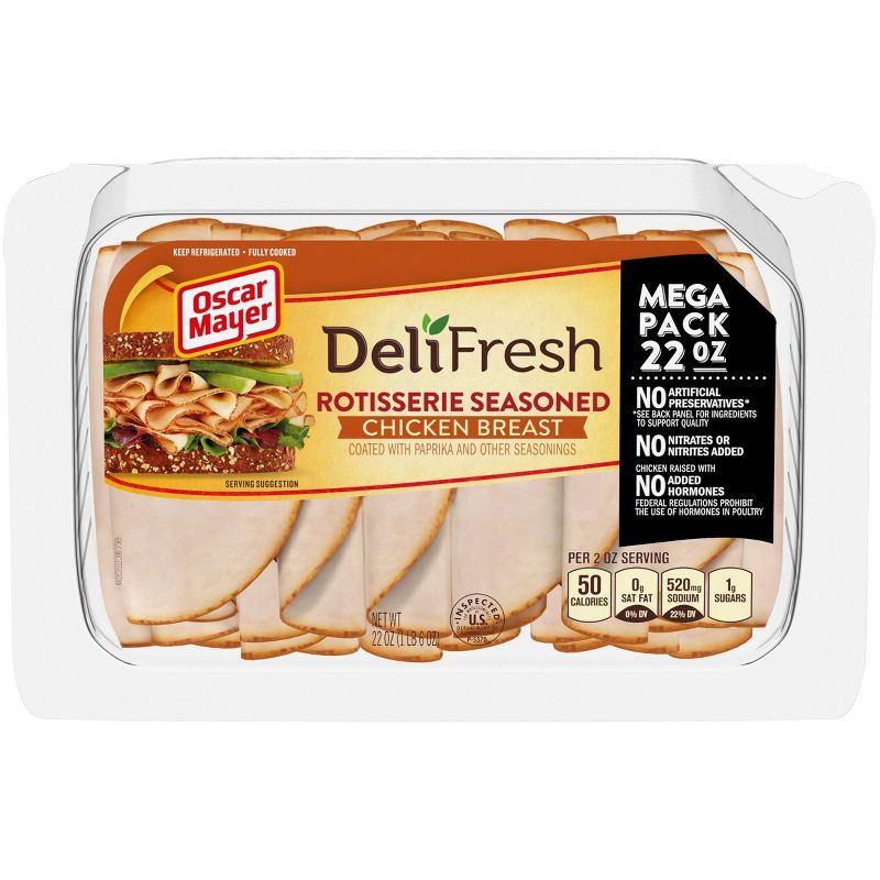 Oscar Mayer Deli Fresh Sliced Rotisserie Seasoned Chicken Breast - 22oz