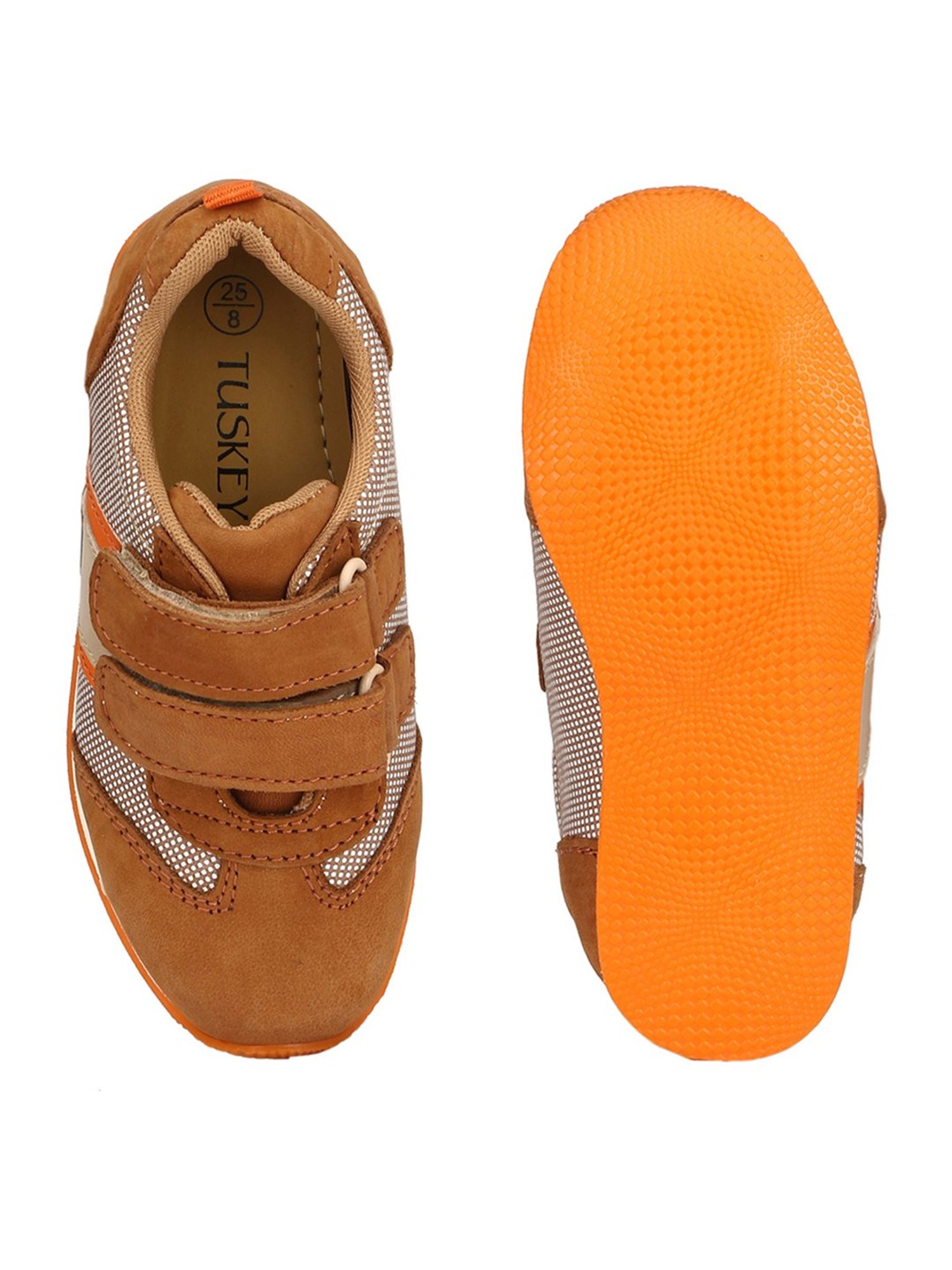 Tuskey Kids Tan Velcro Shoes