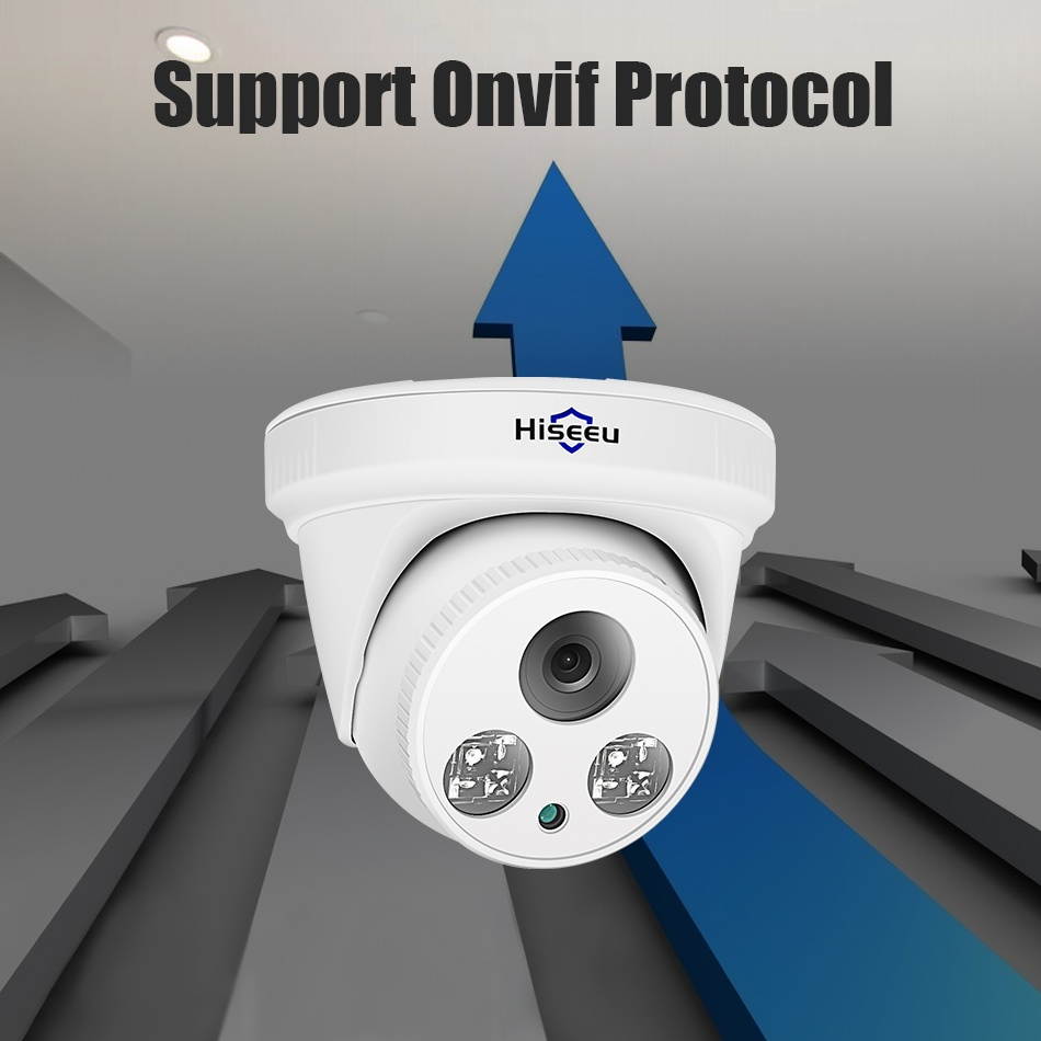 Hiseeu HC615-P-3.6 5MP 1920P POE IP Camera H.265 Audio Dome Camera ONVIF M otion Detection For PoE NVR App View
