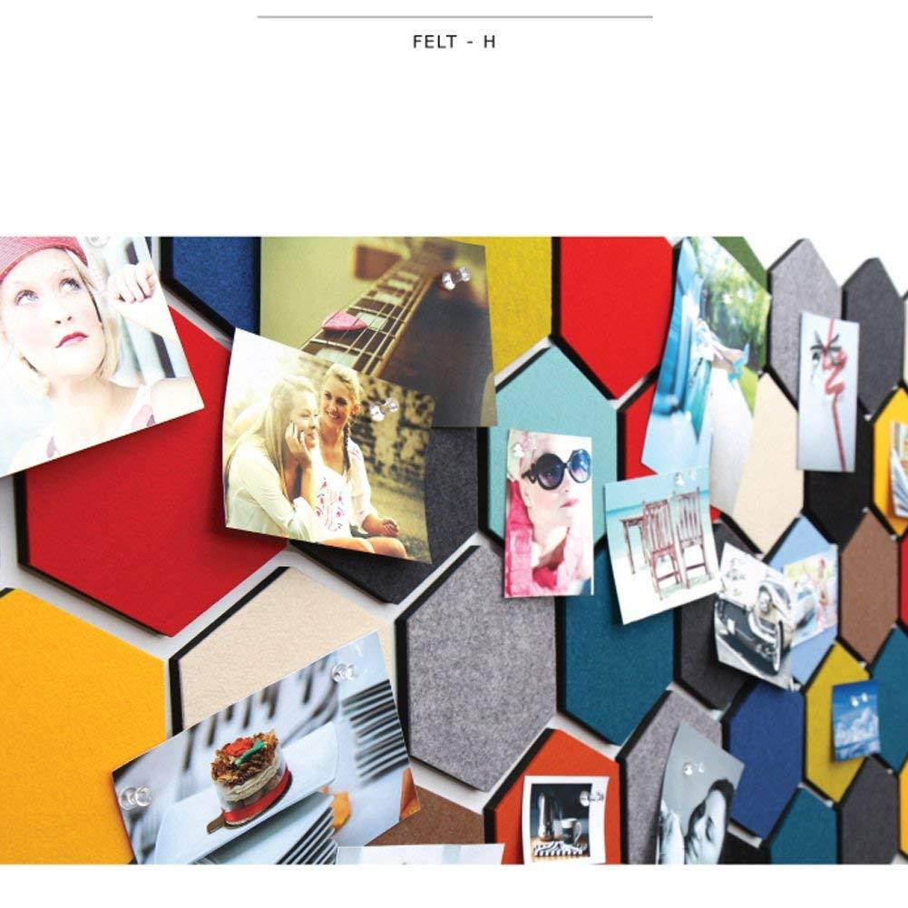 Thehaki Sandwich Felt Board Hexagon type Memo Board Wall Decoration Home Deco (Dark Gray 4pcs Set)