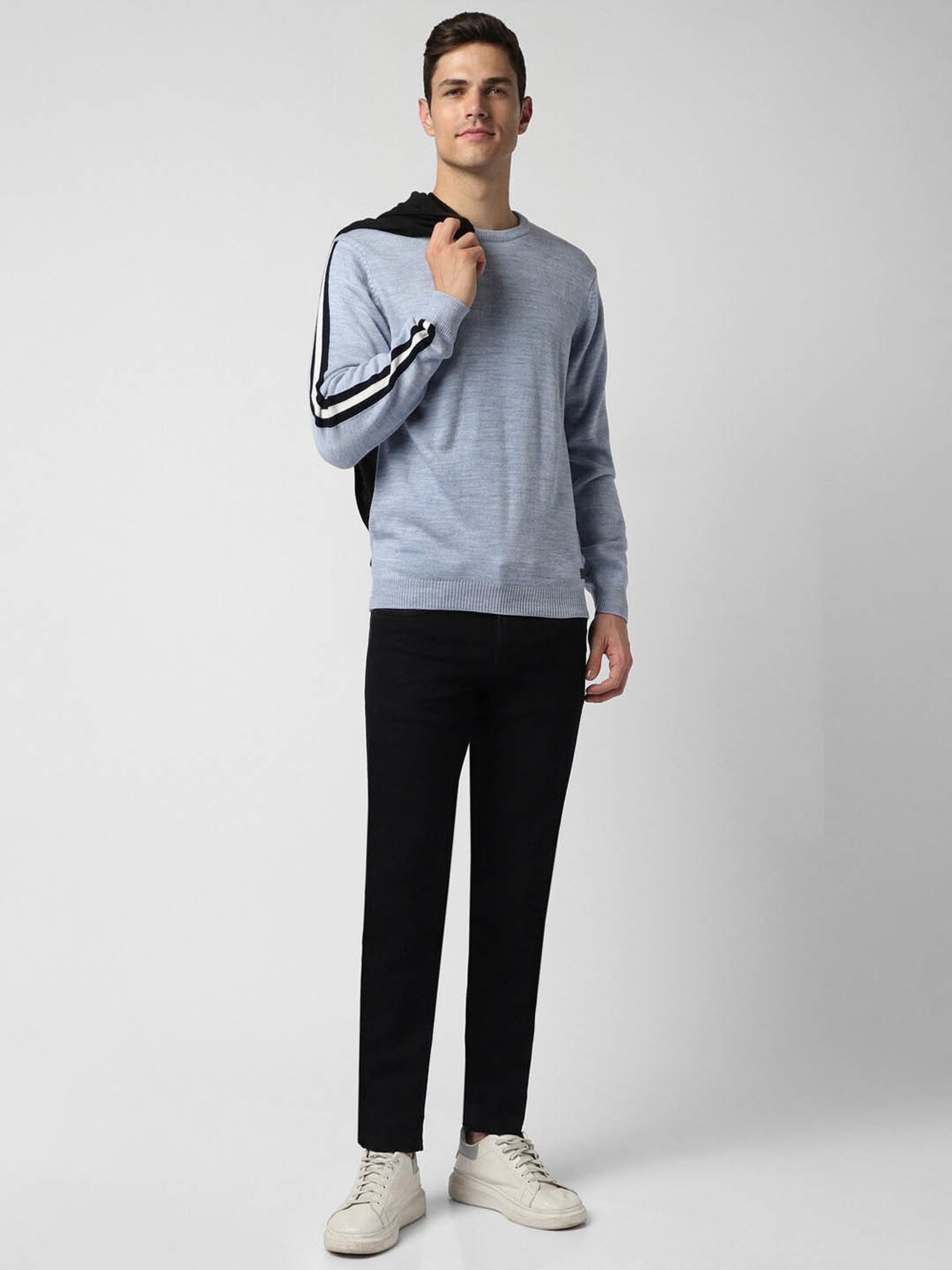 Peter England Casuals Blue Regular Fit Sweater