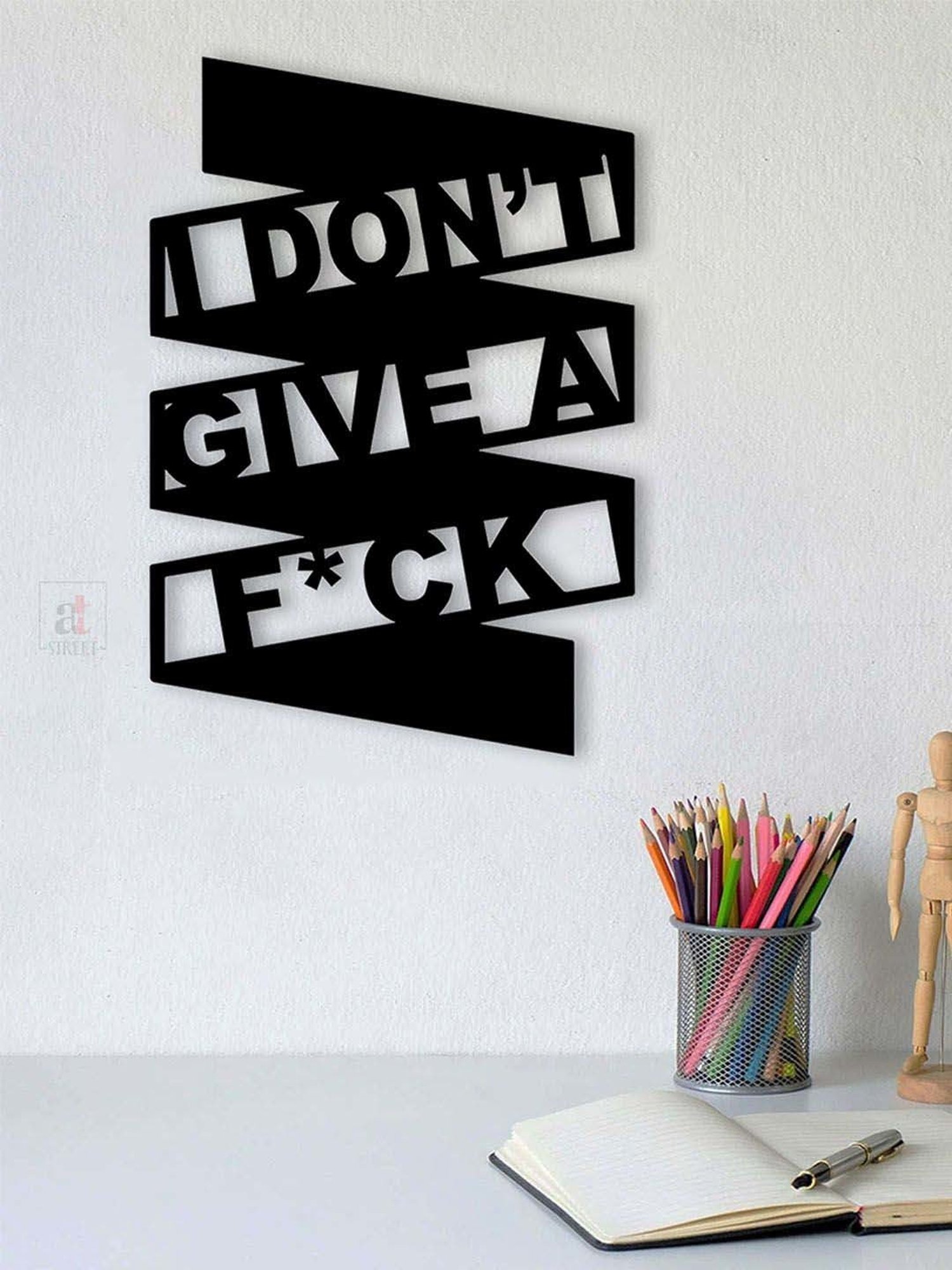 Art Street MDF Black Wood Cutout Ready To Hang Wall Decor