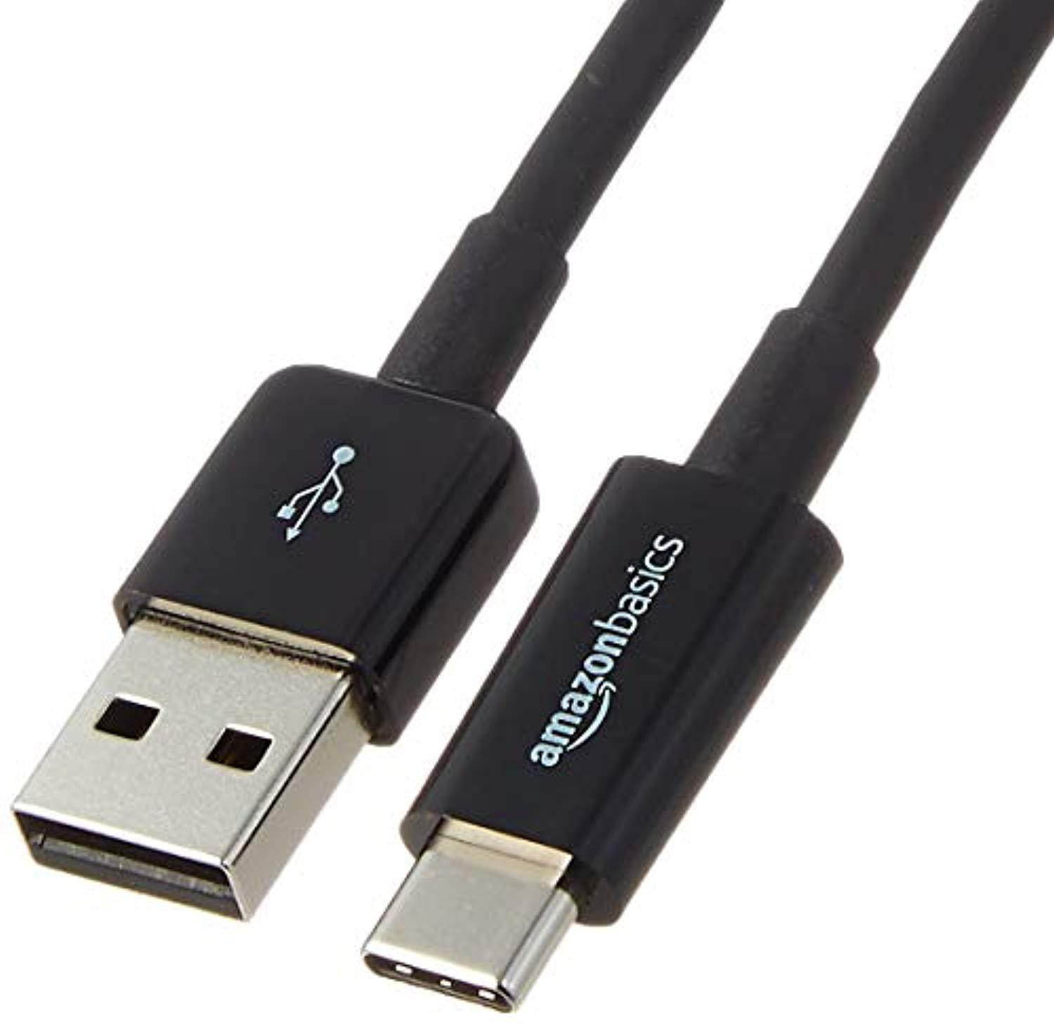 AmazonBasics USB Type-C to USB-A 2.0 Male Charger Cable - 9 Feet (2.7 Meters) - Black 1-Pack