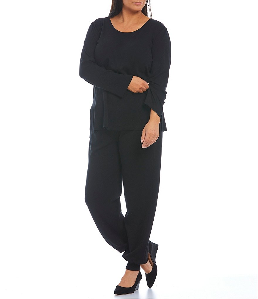 Ming Wang Plus Size Easy-Care Knit Relaxed Joggers