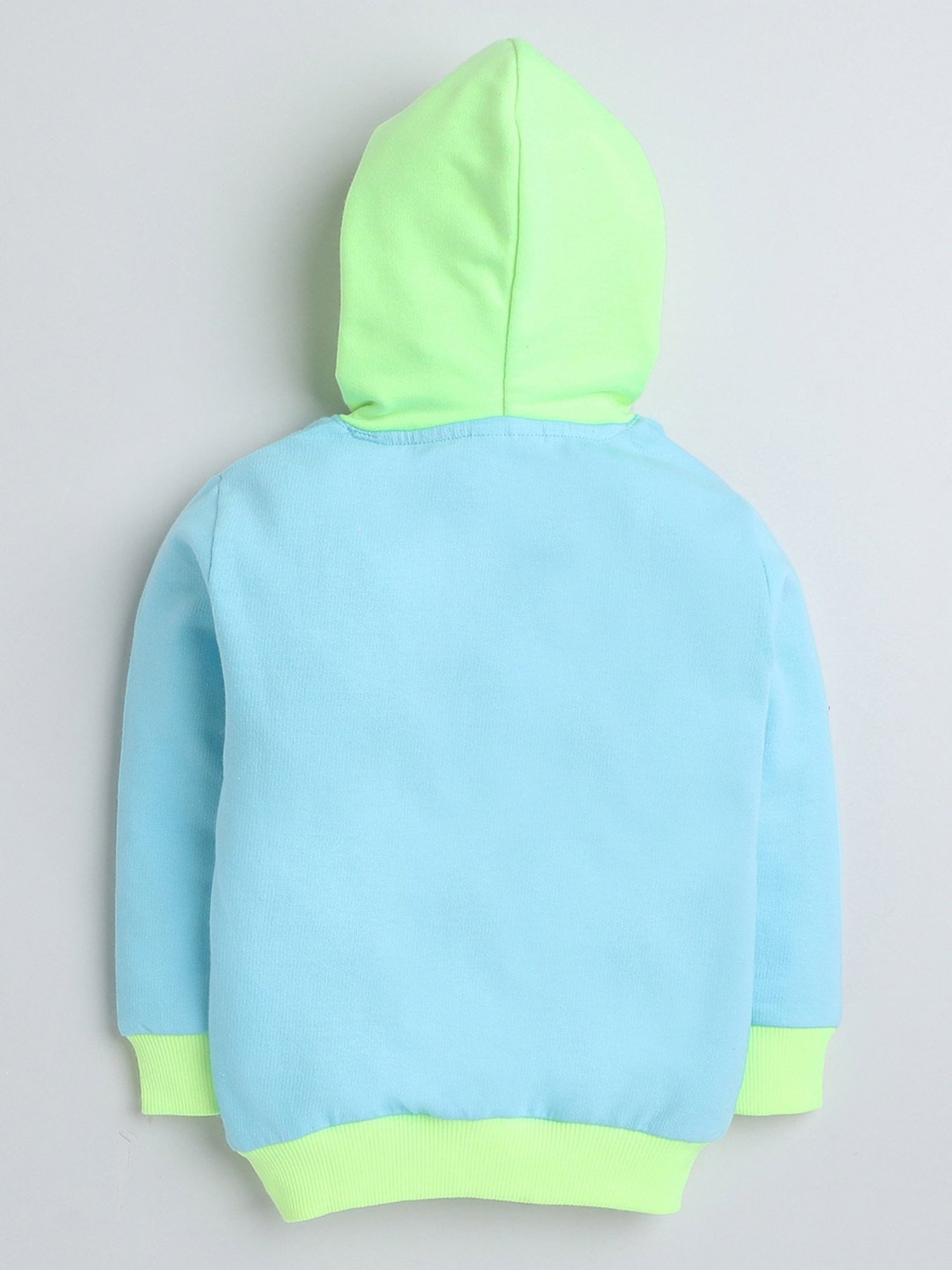 Bumzee Kids Sky Blue & Light Green Printed Full Sleeves Sweatshirt