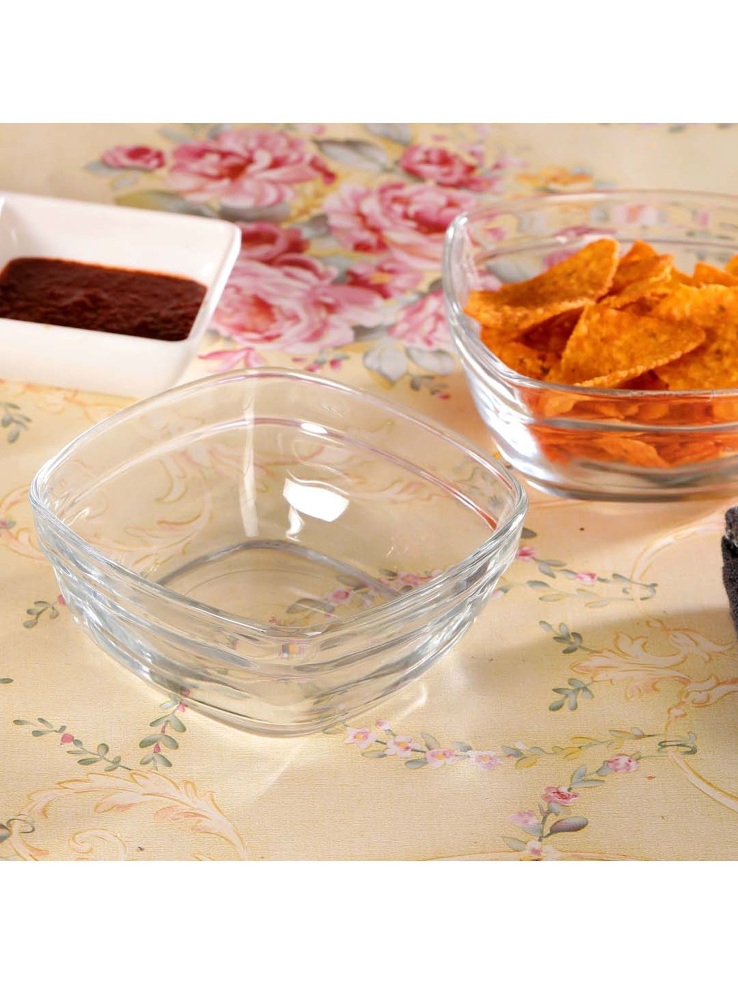 Duralex 'Lys' Transparent Glass 9 cm Square Serving Bowl (0.15 L) - Set of 6