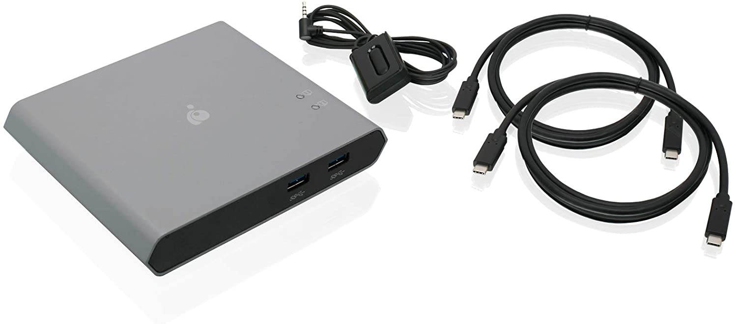 IOGEAR - Access Pro 2-Port USB-C KVM Switch with Power Delivery (TAA Compliant) GUD3C04