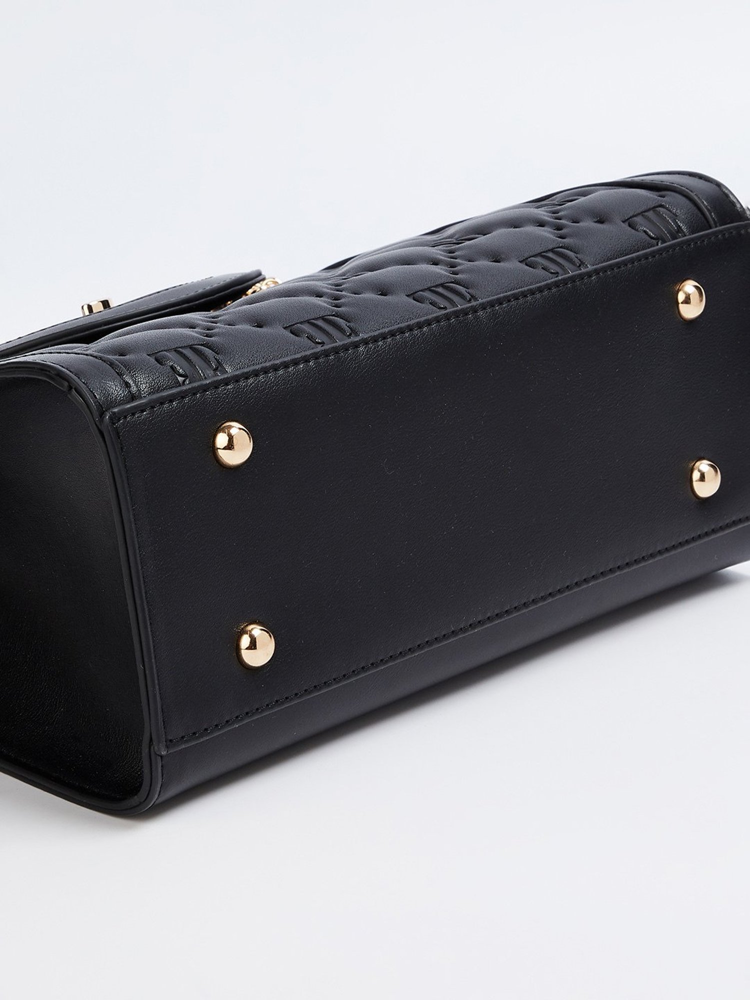 Elle Black Textured Sling Handbag