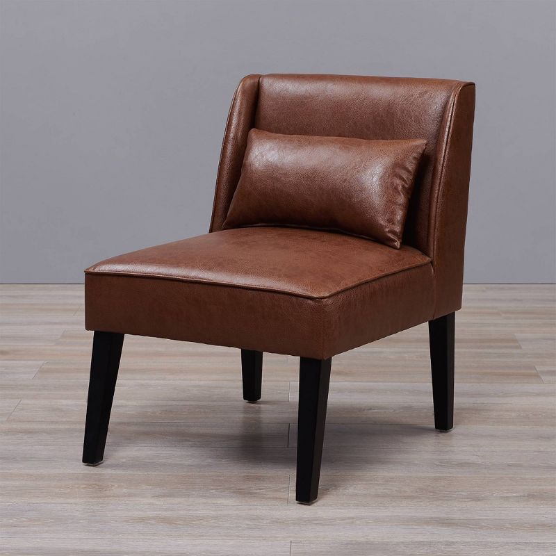 Leather Lounge Chair Brown - Versanora