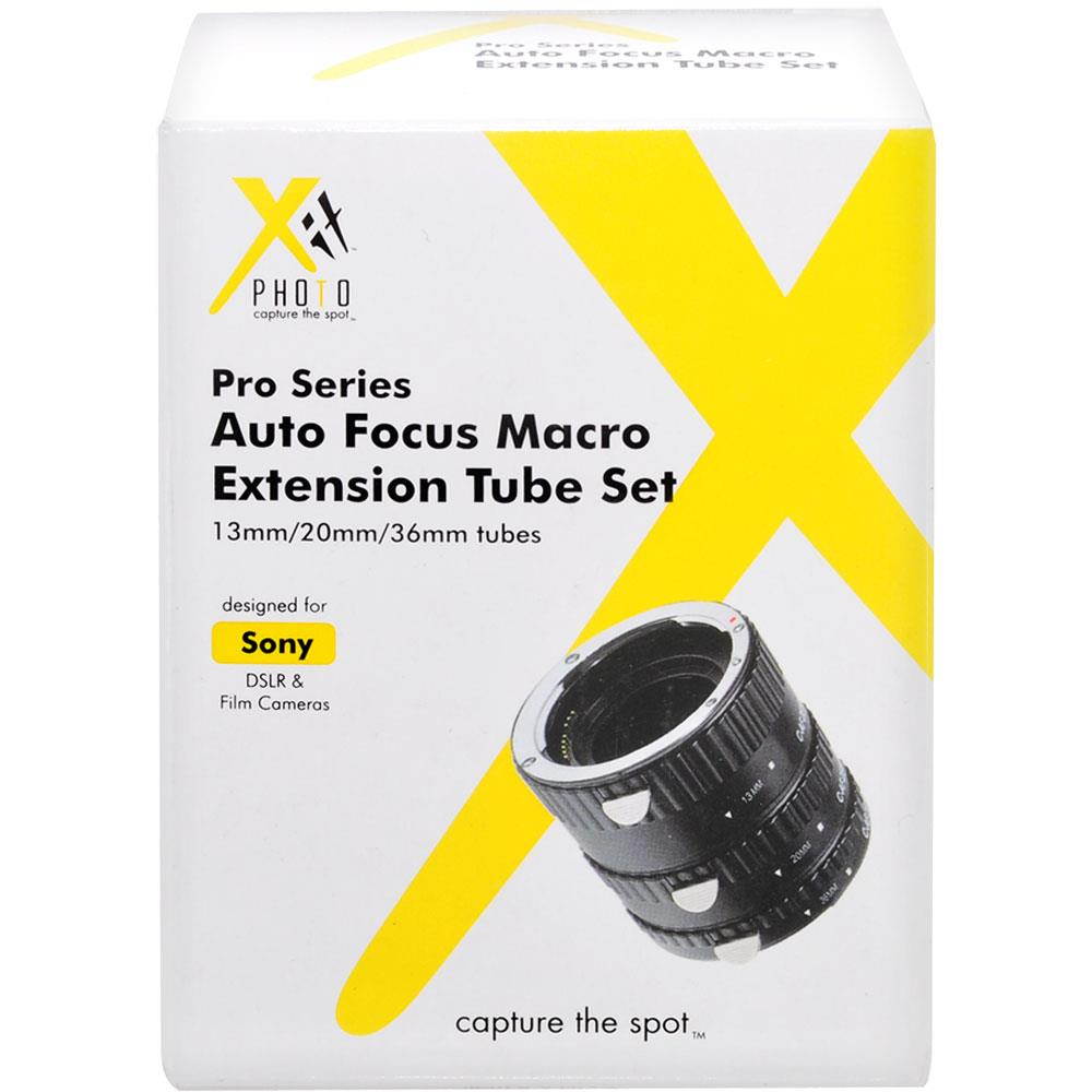 Xit Photo Sony Pro Series Auto Focus Macro DSLR Camera Extension Tube Set -XTETS