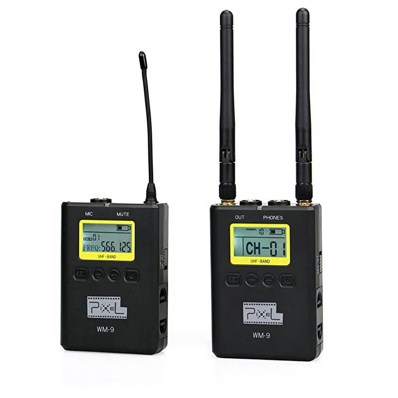 50 Channels UHF Wireless Lavalier Microphone Professional Lapel Microphone for Cameras Recording YouTube Vlogging WM9