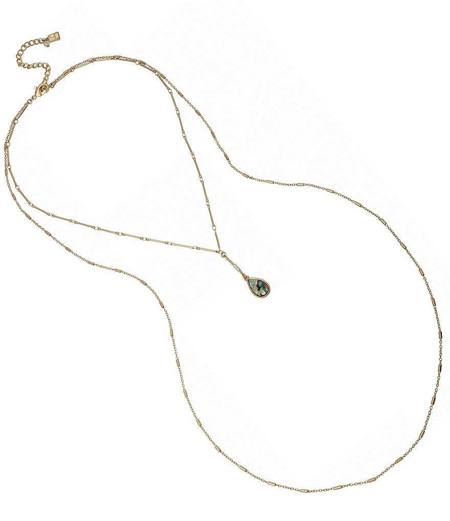 Robert Lee Morris Soho Abalone Teardrop Layered Y-Necklace