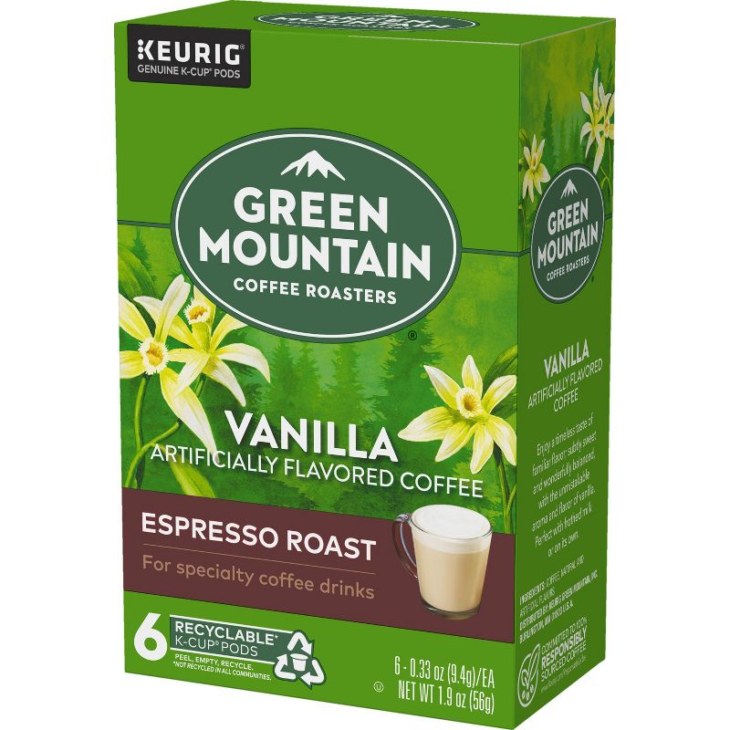 Green Mountain Coffee Vanilla Espresso Roast Keurig K-Cup Coffee Pods - Flavored Coffee - 6ct