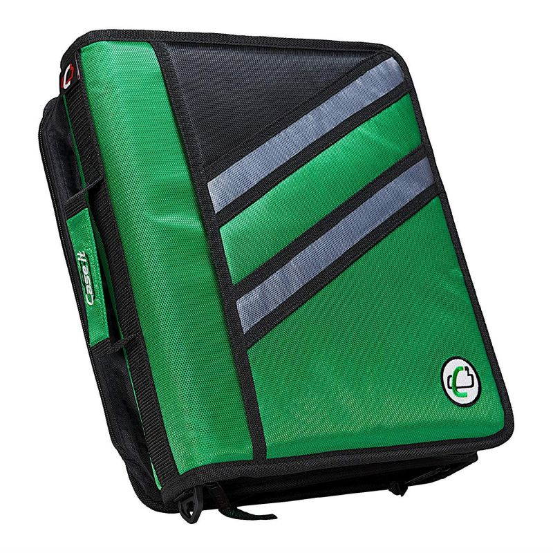 Case-it Z-Binder Two-in-One 1.5-Inch D-Ring Zipper Binders, Green, Z-176-GRE