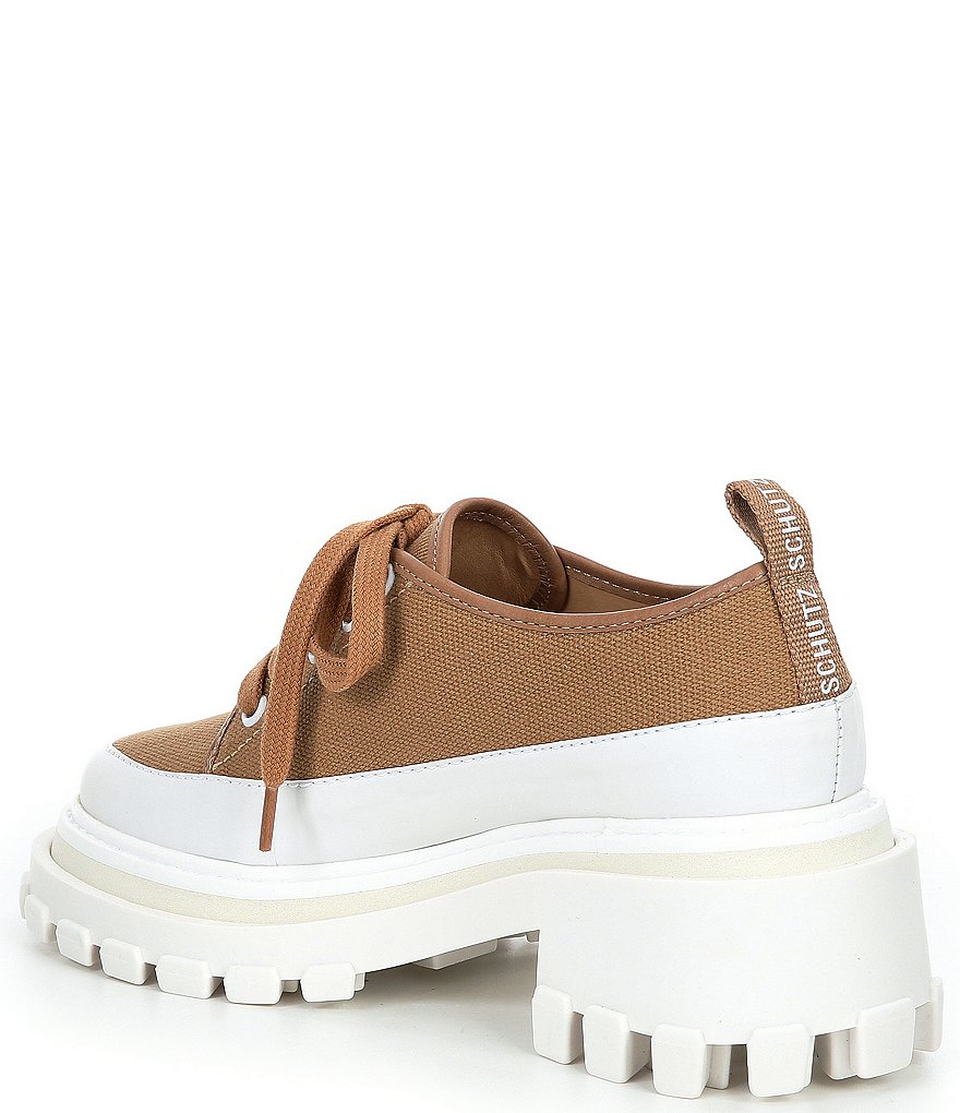 Schutz Krystal Canvas Lug Sole Platform Oxford Sneakers