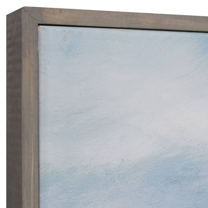 30" x 40" Cyan Sunrise by Nan Wrapped Framed Canvas Painting Blue - Fine Art Canvas