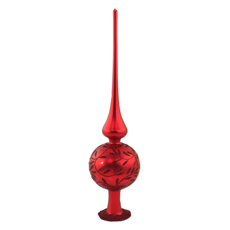 Inge Glas 13.0" Red Delights Matte Finial Tree Topper Christmas  -  Tree Toppers
