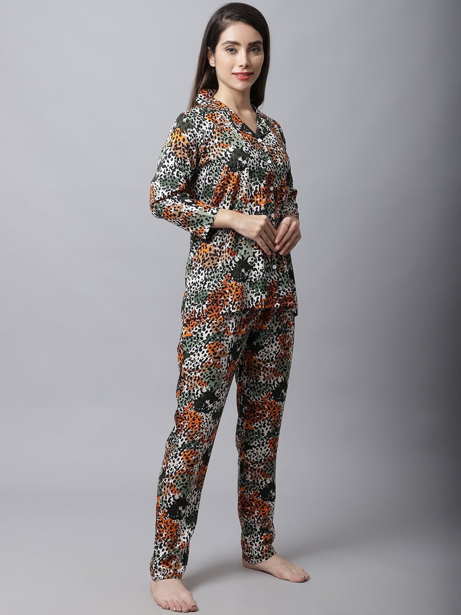 Boston Club Multicolored Printed Shirt Pyjama Set