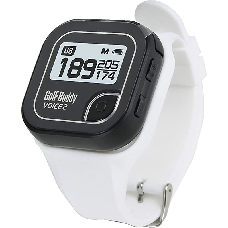 Voice 2 Rangefinder Talking GPS Devices for Hat Distance Range Finder for Golfers 14 Hours Battery Life Water Resistant Black Bundled with Silicon Strap Wristband