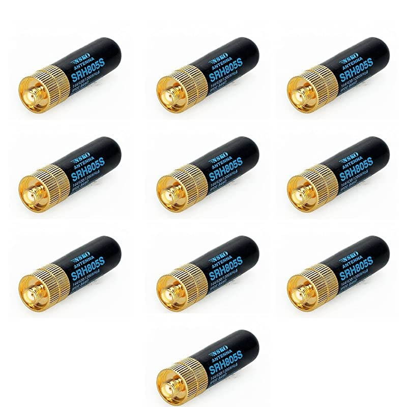 10Pcs SRH805S SMAF Female Dual Band Antenna for Baofeng GT3 UV5R BF888s Radio