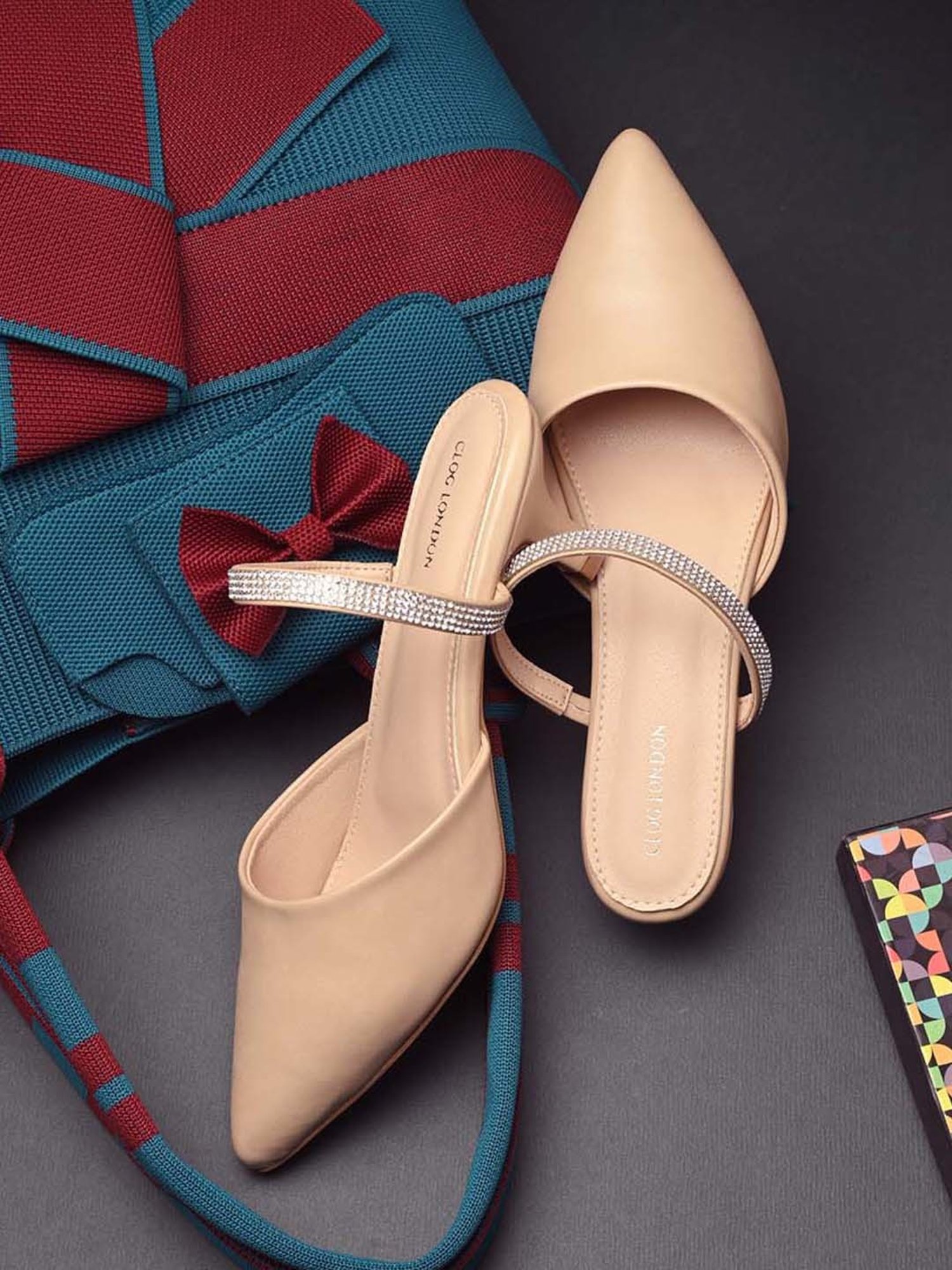 Clog London Women's Beige Mule Shoes