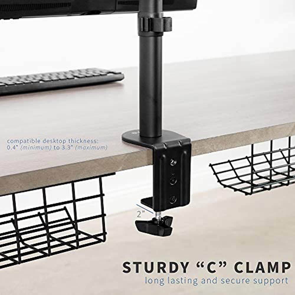 VIVO Single LCD 13" to 32" Monitor Desk Mount Stand, Fully Adjustable, Tilt, Rotation | For 1 Screen (STAND-V100B)